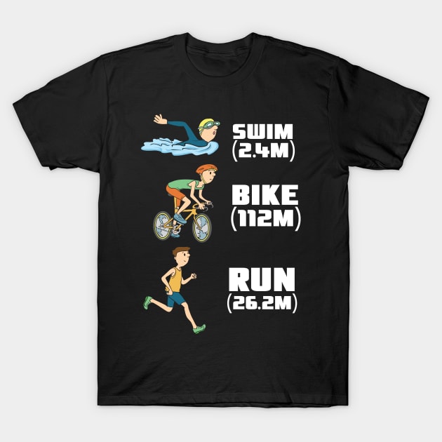 Triathlon T-Shirt swim bike run gift triathlete T-Shirt by biNutz